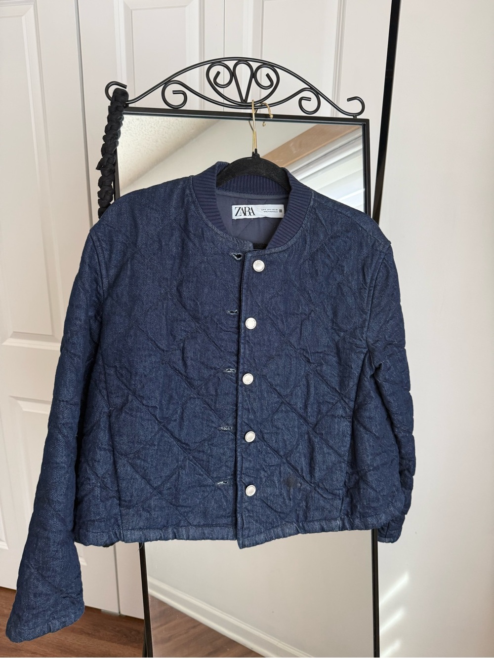ZARA  Quilted Navy Jacket